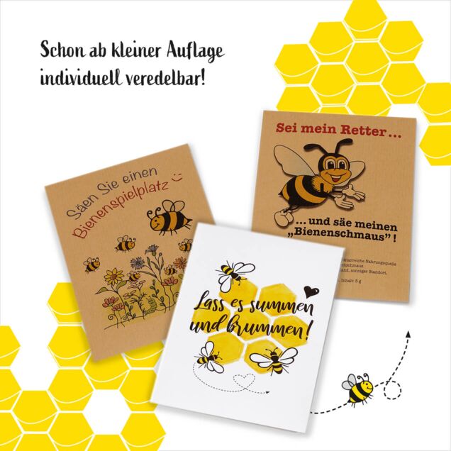 Kraftpapiersamentütchen mit Bienenblumensamen - für Ihre individuelle Werbebotschaft