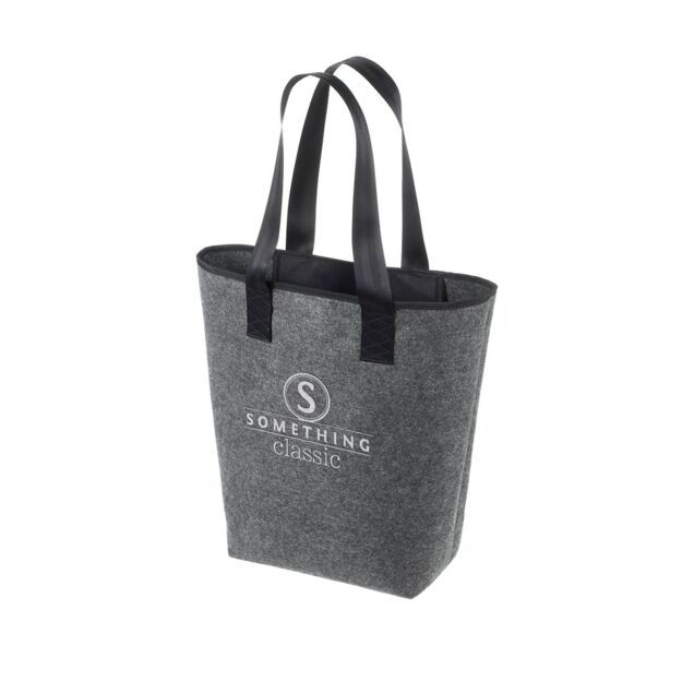 Produktbild: Filztasche in grau mit individuellen Ausdruck.